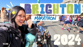 Brighton Marathon 2024 • vlog [upl. by Hgiellek]