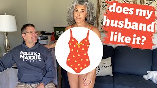 Husband Rates My New Swimsuits  Summer Clothes  Amazon Haul 2022 [upl. by Zeugirdor24]