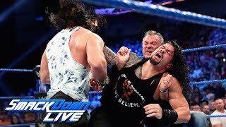 Shane McMahon amp Elias attack Roman Reigns SmackDown LIVE April 23 2019 [upl. by Lillis]