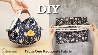 Cute Zipper Bag from One Rectangle Fabric🍒 The easiest sewing way for purse bag [upl. by Tiemroth]