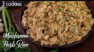 Mushroom Herb Rice  Mushroom Rice Recipe  One Pot Meals  Easy Lunch Recipes  Mushroom Recipes [upl. by Atekehs]