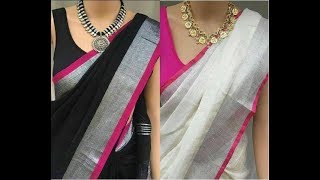 New colours in linen sarees collections with contact  online shopping [upl. by Aramoj261]