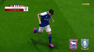 Ipswich Town vs Sheffield Wednesday Highlights  EFL Championship 2324  PES 21 [upl. by Barnet]