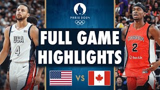 USA vs Canada FULL GAME Highlights  August 3 2024  Olympic Men’s Basketball Highlights NBA 2K24 [upl. by Nosyla]