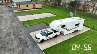 Set up on site with your Celtic Rambler Fifth Wheel in 5 minutes Timelapse [upl. by Casavant47]