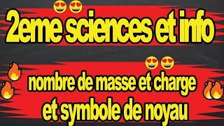 🔥cours chimie 2eme sciences et info tunisie 🔥nombre de masse et charge🔥 et symbole de noyau [upl. by Letsyrk]