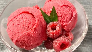 Glace à la framboise recette facile  Raspberry ice cream healthy  Easy recipe [upl. by Grubb782]