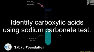 Identify carboxylic acids using sodium carbonate test Chemistry Lecture  Sabaqpk [upl. by Auqemahs]