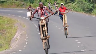 A Day in Life of Africa’s Wooden Scooter Crew [upl. by Essilevi]