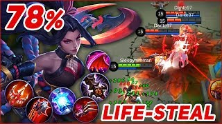 HANABI 78 LIFESTEAL TROLL BUILD RESTORATION WOMAN RECOVERY EXTREME Mobile Legends [upl. by Warchaw904]