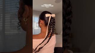 Double braided ponytail anyone💌🫧 curlyhair curlyhairstyles hairtutorial r [upl. by Eb298]