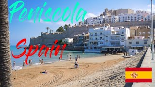 Walking on the beach in Peniscola Spain [upl. by Cirillo736]