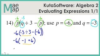 Kuta Software Algebra 2 Evaluating Expressions [upl. by Madalyn73]