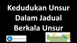 Kimia Tingkatan 4 KSSM Bab 4 Jadual Berkala Unsur  Kedudukan Unsur dalam Jadual Berkala Unsur [upl. by Aerua]