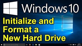 ✔️ Windows 10  How to Initialize and Format a New Hard Drive with Windows Disk Manager [upl. by Drake]