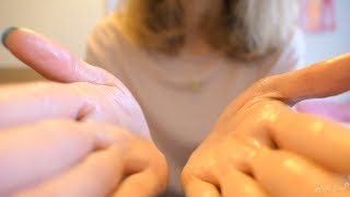 ASMR  oil face massage with sounds and head massage  whispered personal attention [upl. by Yks]