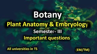 Botany Sem 3 important questions botanysem3impquestions degreebotanysem3 [upl. by Ecydnak853]