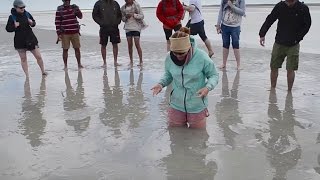 How to escape quicksand at Mont Saint Michel in France with caption [upl. by Ssor]