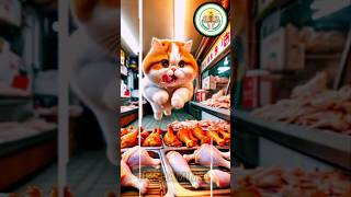 😁CAT Enjoy 🥓 Party vidhero catfood meat aistorytelling aiart trending shortvideos [upl. by Mellette]