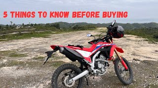 5 Things you need to know before you buy a Honda CRF 300L [upl. by Batholomew336]