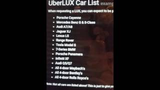 Uber LUX luxury car list [upl. by Chandos]