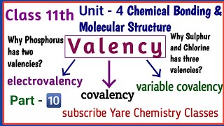 Valency  Electrovalency Covalency Variable covalency Unit 4 Class 11Class 11 Chemistry [upl. by Amitarp911]