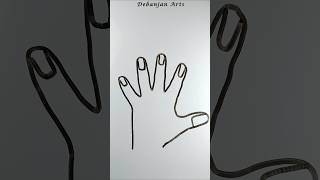 Very Easy To Draw A Hand  How To Draw A Hand shorts youtubeshorts handwriting hand art draw [upl. by Ahseikal]