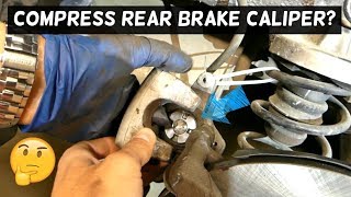 HOW TO COMPRESS REAR BRAKE CALIPER STUCK [upl. by Calica998]