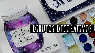 DIBUJOS PARA PORTADAS DE CUADERNO  DIBUJOS DE GALAXIA para decorar tu cuarto una libreta y más [upl. by Lamaj]