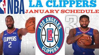 LOS ANGELES CLIPPERS Game SCHEDULE for JANUARY 2022 [upl. by Silma571]