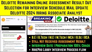 Deloitte NLA Biggest Hiring 2024 Online Assessment Result Declared  Interview Selection Mail Update [upl. by Py]