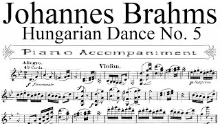 Brahms  Hungarian Dance no 5  Piano Accompaniment [upl. by Naujaj]