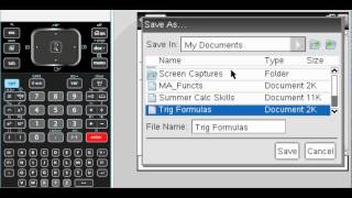 TINspire Saving Functions in MyLib [upl. by Modestine]