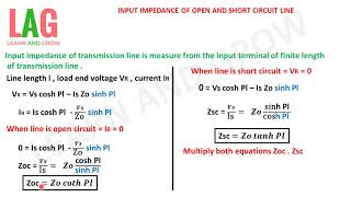 Input Impedance Of Open amp Short Circuit Line Hindi [upl. by Xenos]