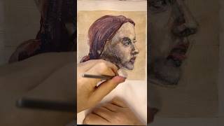 I began my acrylic portrait with a simple base applying an acrylic primer to the cotton canvas [upl. by Fantasia]