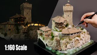 Village on the Italian coast  Diorama Tutorial [upl. by Nahs]