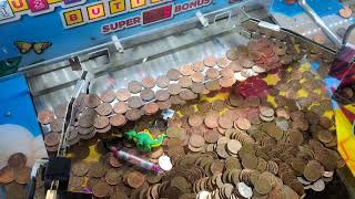 The Butterfly 2p Coin Pusher At Coral Island Arcades Blackpool [upl. by Aretse]