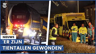 Beelden ravage door treinongeluk bij Voorschoten [upl. by Rairb435]