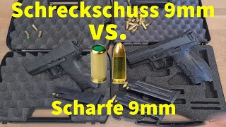 Schreckschuss 9mm vs scharfe 9mm Pistole Vergleich und Unterschiede [upl. by Beora]