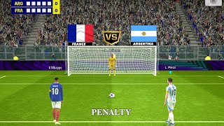 Argentina vs France Penalty Kick 🔥 K  Mbappe vs Leo Messi 🥰 [upl. by Unders]