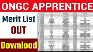 ONGC Apprentice Merit list 2024ONGC Apprentice Survey Form 2024 ONGC Apprentice latest Update 2024 [upl. by Valida]