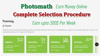 Photomath Complete Selection Procedure amp Guideline earnmoneyonline [upl. by Laud684]