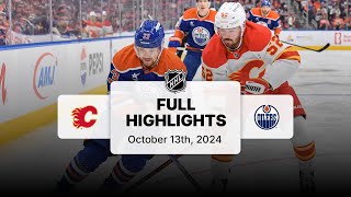 Flames at Oilers  October 13 2024  NHL Full Game Highlights [upl. by Nyleda]