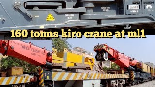 pakistan railways 160 tonns kiro crane near wireless gate ml1 tracks karachi up line [upl. by Tadeas882]