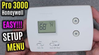 Honeywell Home PRO 3000 Setup amp Operation  NonProgrammable  Manual Digital Thermostat [upl. by Alyacim796]