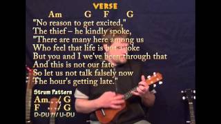 All Along The Watchtower  Ukulele Cover Lesson in Am with ChordsLyrics [upl. by Nov96]