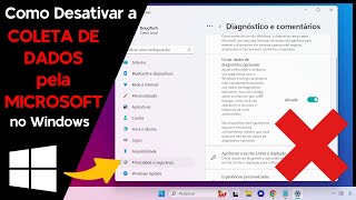 Como Desativar a COLETA DE DADOS pela MICROSOFT no Windows [upl. by Eelrebmik]