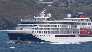 Cruise ship HANSEATIC NATURE departing A Coruna 4K [upl. by Ahsenak]