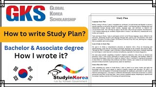 How to write Study Plan for GKSU Scholarship  How to fill Global Korea Scholarship documents [upl. by Tinaret]