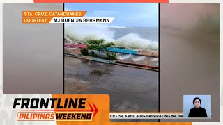 Malalakas na alon sa Catanduanes dahil sa Bagyong Pepito sapul sa video  Frontline Weekend [upl. by Kei]